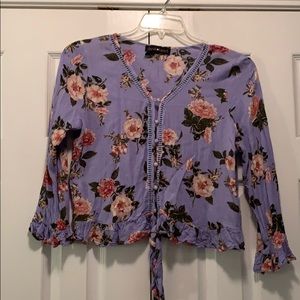 Blue floral blouse